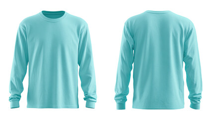 Light teal long-sleeve shirt, front & back views