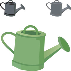 Green Watering Can With Lid And Long Spout For Gardening And Plant Care