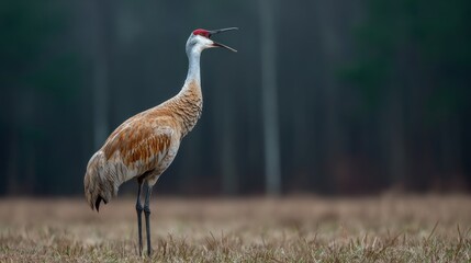 Obraz premium Crane in field