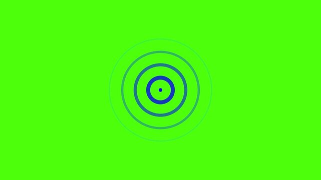 Audio radar sound wave animation on green screen backdrop for background video