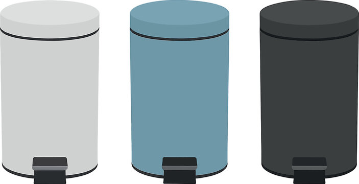 Compact Bathroom Dustbin Vector Illustration