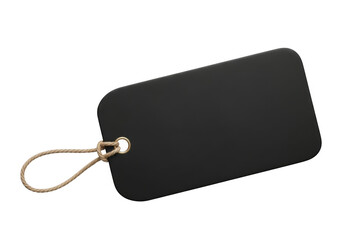Fototapeta premium Black tag with loop isolated on transparent background