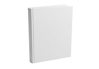 A blank white book isolated on transparent background