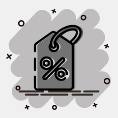 Icon tag. Black Friday Sale elements. Icon in comic style.
