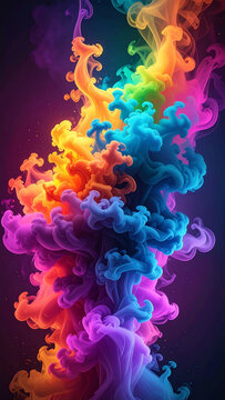 Rainbow-colored smoke rising from the sky, Gaming background