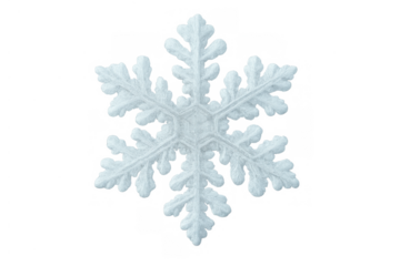 Snowflake isolated on transparent background illustrating winter ice crystal structure and cold weather concept