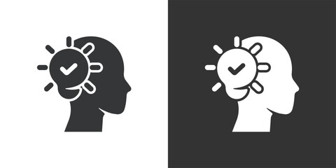 Accepted Idea in Mind icon. Solid glyph series icon