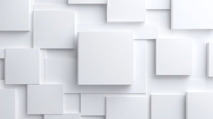 Obraz premium Abstract white squares arrangement forming a modern geometric pattern
