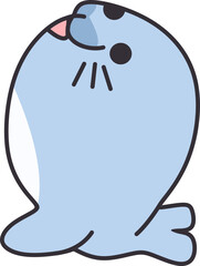 Cute Cartoon Seal Illustration Element
