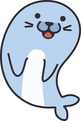 Cute Cartoon Seal Illustration Element