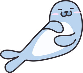 Cute Cartoon Seal Illustration Element