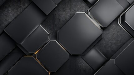 Modern black hexagonal geometric pattern background design