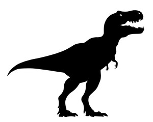 T-rex silhouette, isolated icon on white background, vector illustration 2
