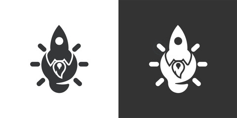 Idea Launch icon. Solid glyph series icon