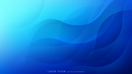Abstract blue fluid wave background with smooth gradient layers