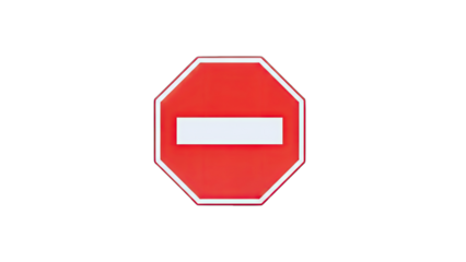 No Entry Sign Isolated on White Background