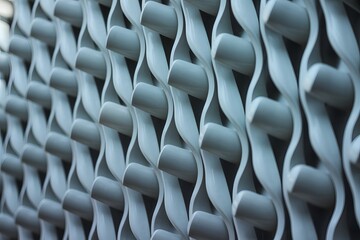 Obraz premium Modern architectural facade with repeating curved white pattern