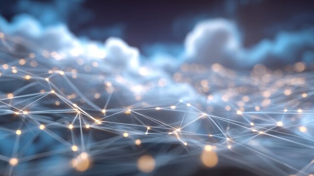 Abstract network connections with cloud computing concept - Powered by Adobe