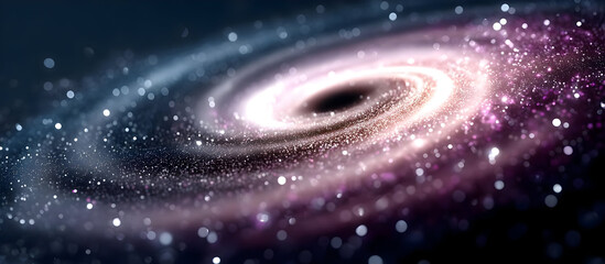 A mesmerizing view of a swirling galaxy, showcasing vibrant colors and sparkling stars in deep space.