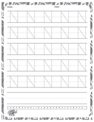 Capital Letter N &ndash; Alphabet Tracing, Typography Design, Educational Graphic