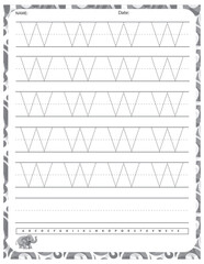 Capital Letter W &ndash; Alphabet Tracing, Typography Design, Educational Graphic