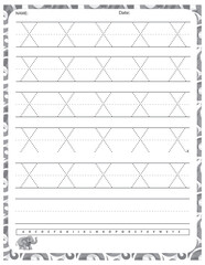 Capital Letter X &ndash; Alphabet Tracing, Typography Design, Educational Graphic