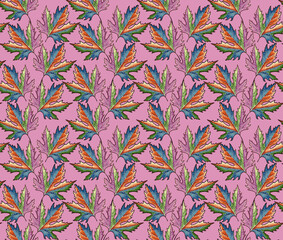 Seamless century leaf design. Beautiful all-over leaf background. 