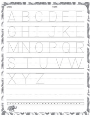 Capital Letter D Tracing Worksheet &ndash; Uppercase Handwriting Practice Page