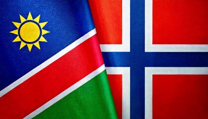 ノルウェーの国旗とナミビアの国旗(Norway flag & Namibia flag.)
