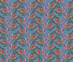 Seamless century leaf design. Beautiful all-over leaf background. 