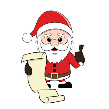 Santa Claus holding the nice list Christmas clip art