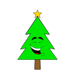 Fototapeta premium Laughing green Christmas tree clip art