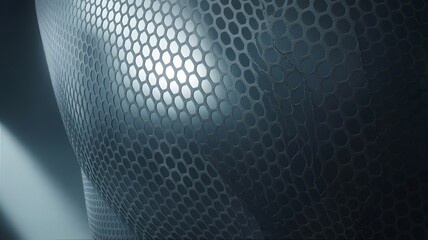 Abstract dark metallic hexagonal grid pattern background texture