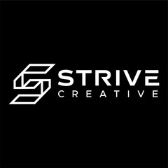 Strive Creative Logo Design Minimalist Geometric Abstract Symbol.