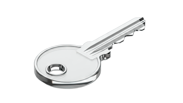 Shiny Key on White Background - Powered by Adobe