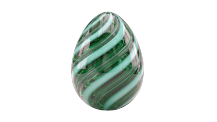 Swirled Glass Egg on White Background