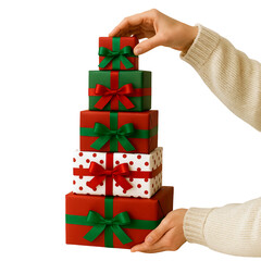 Stacking Christmas Gift Tower with Hands