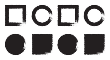 Set of hand drawn brushes and design elements Vector frame art or texture element.Creative vector shape or background art illustration template. 