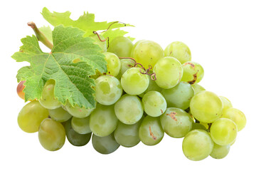 Green grapes isolated on white