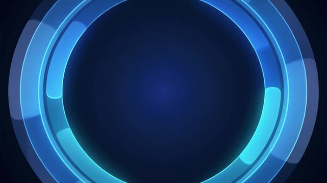 Abstract animated circular frame rotating on dark blue background texture