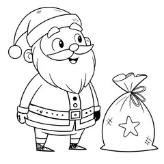 santa claus with christmas tree