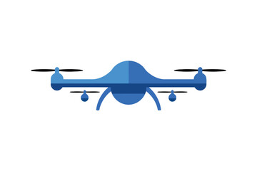 Blue quadcopter drone with black propellers on a white background aerial vehicle unmanned aerial vehicle
