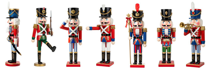 Collection of nutcracker with different variouse position and gesture png transparent background