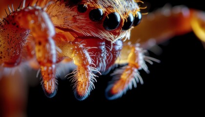 Extreme super macro shot of a jumping spider