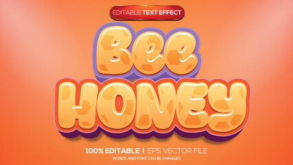 3D text effect honey theme