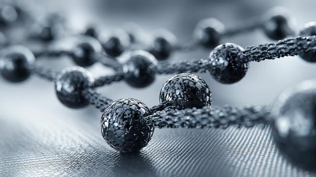 Close-up beaded chain texture macro shot