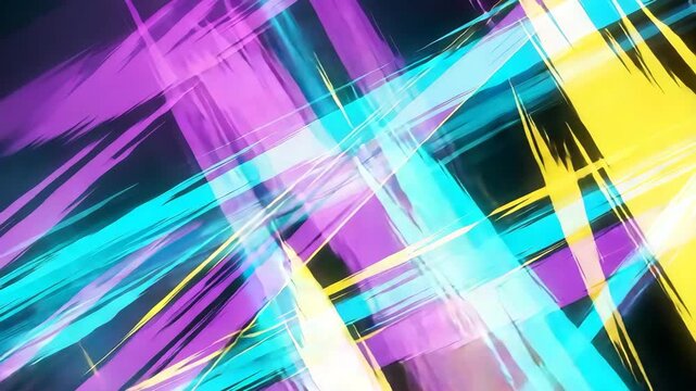 Sharp Geometric Abstract Background With Cyan Yellow And Purple angular