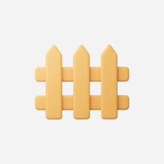 3d Realistic Wooden Fence icon vector Illustration