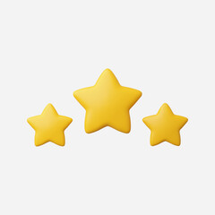 3d Realistic Three Stars icon vector Illustration