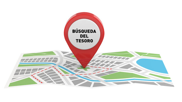Mapa Antiguo del Tesoro con X y Pin Rojo